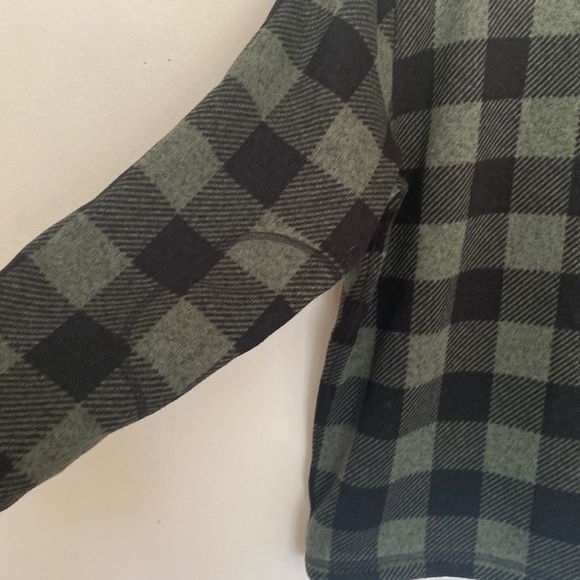 Northface Mens pullover fleece sz large in green and black tartan print ex. cond - Picture 5 of 5